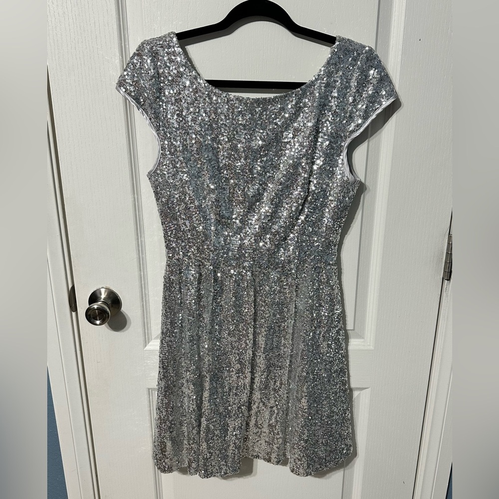 Silver Sequin Holiday/Party Dress